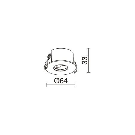 Encastré Base Dube. C / conducteur. 1 connecteur blanc Casambi 64mm