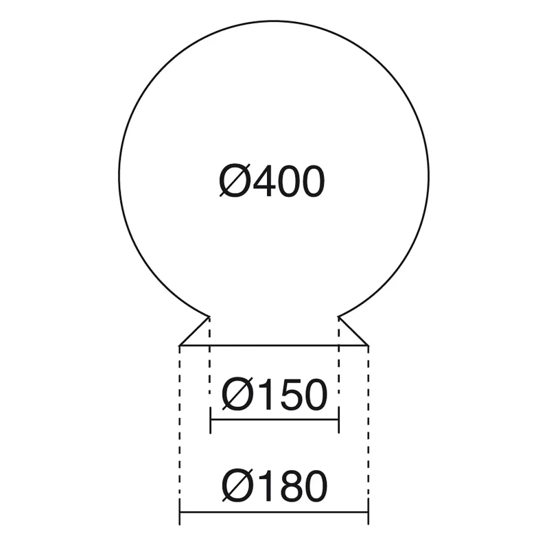 Bayonnette Globe Anti-Luminic Ø250mm - Bouche 12cm