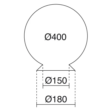 Bayonnette Globe Anti-Luminic Ø250mm - Bouche 12cm