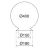 Bayonnette Globe Anti-Luminic Ø250mm - Bouche 12cm