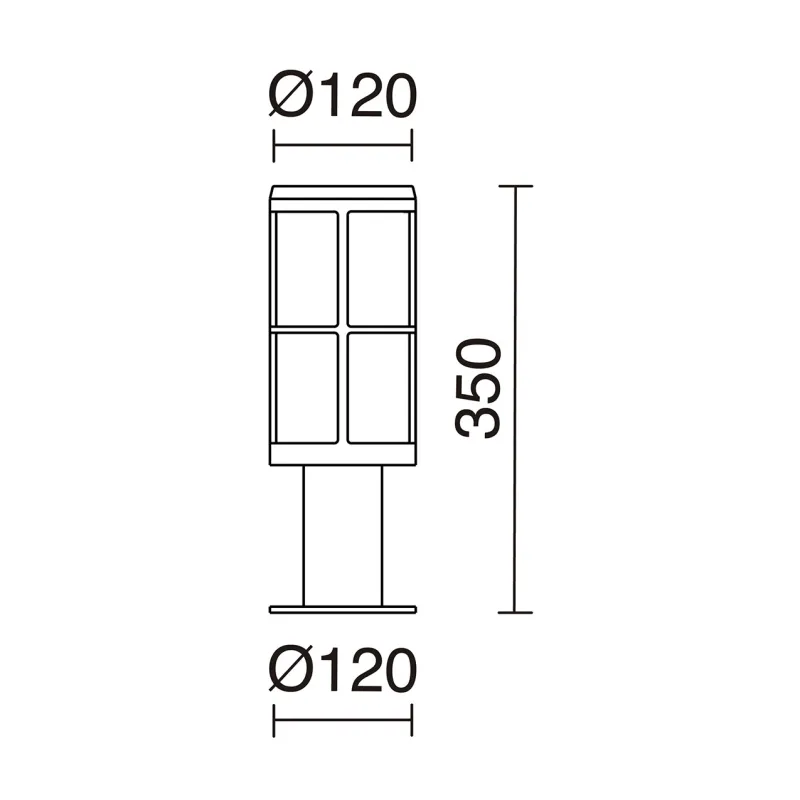 LUG IP54 E27 HI 18W (H350mm) Diff. Fume blanche