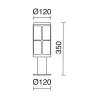 LUG IP54 E27 HI 18W (H350mm) Diff. Fume Anthracite