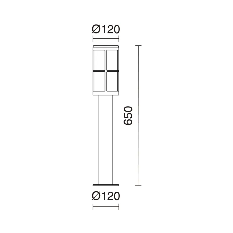 Balise Lug IP54 E27 MAX 18W (H650mm) Anthracite