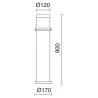 OMO IP55 E27 Max Balliza. 23w h800mm blanc