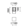 AURA IP65 LED SMD 14W 3000K LED 1760LM marron oxyde