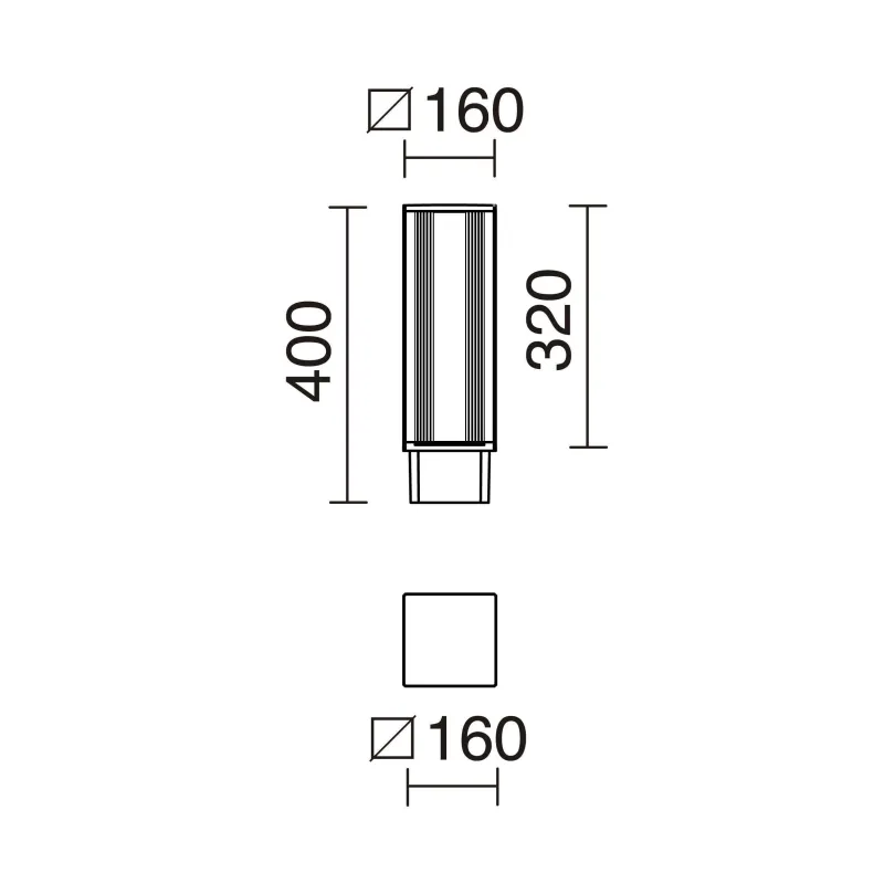 AURA IP65 LED SMD 25W 3000K 3480LM Noir