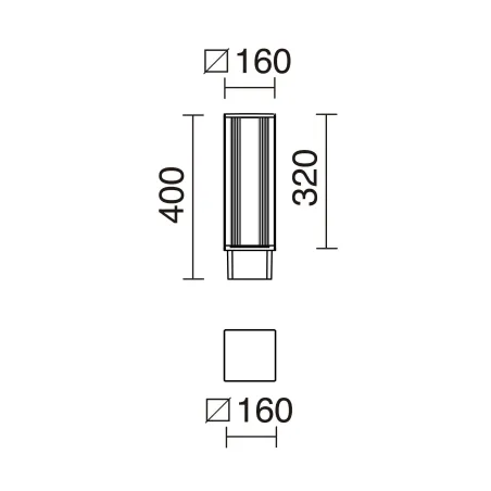 Aura Balise IP65 LED SMD 25W 4000K 3680LM Noir