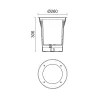 Malva D260 encastré IP67 LED COB 25W 4850LM 3000K 44e Inox 316L