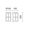 Applique Lug IP54 E27 MAX 18W DIF. Fume blanche
