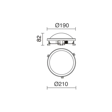 Applique arrondie FAR IP54 LED SMD 12W 840LM 4000K Noir