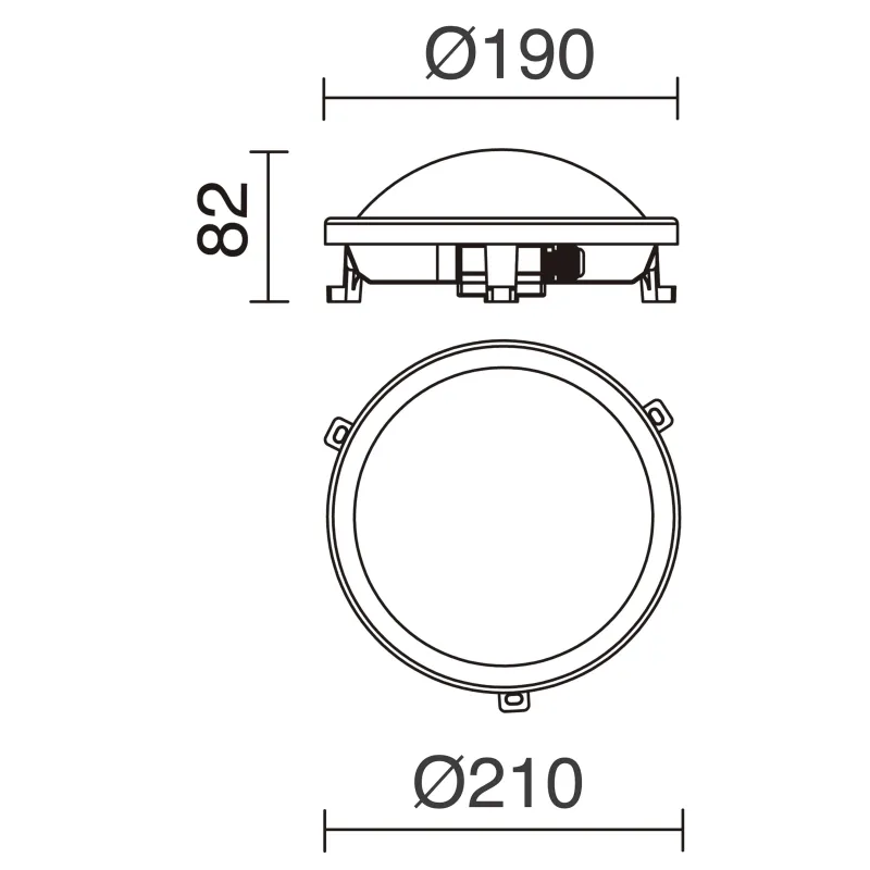 Applique arrondie FAR IP54 LED SMD 12W 840LM 4000K Noir