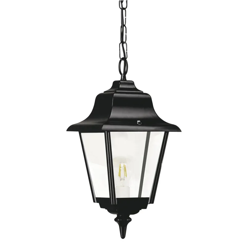 Suspension de luminaire Rob IP43 E27 max. Verre transparent noir 42W