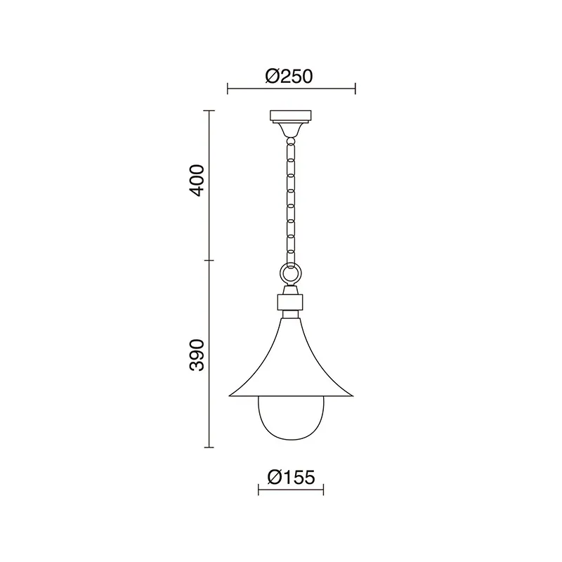 Trom suspension IP43 E27 max. 42W noir