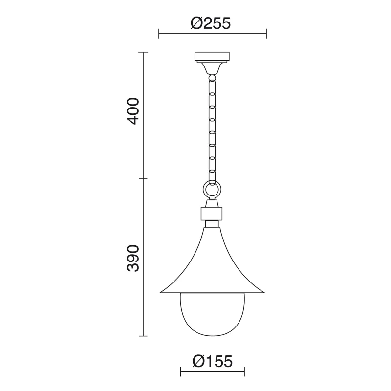 Trom suspension IP43 E27 max. 42W noir