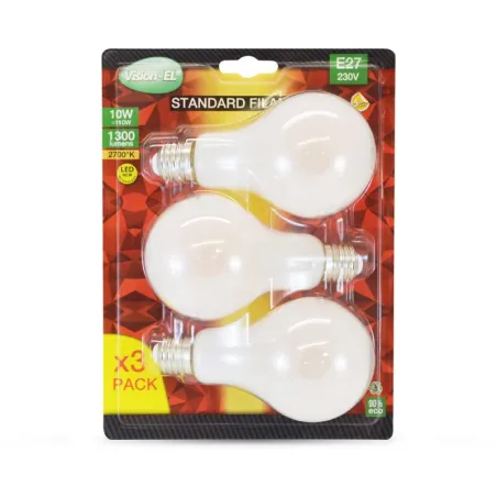 LED FIL COB BULB E27 10W 2700K DEPOLI BLISTER X3
