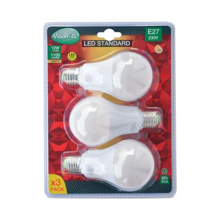 LED 12W BULB E27 3000K BLISTER X3