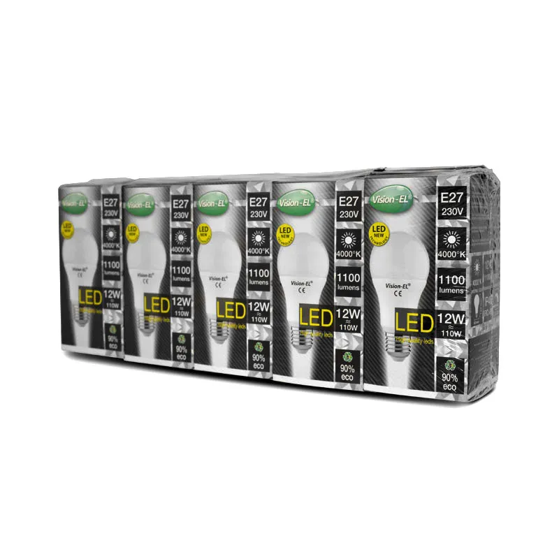 LED 12W BULB E27 4000K BOITE PACK 5