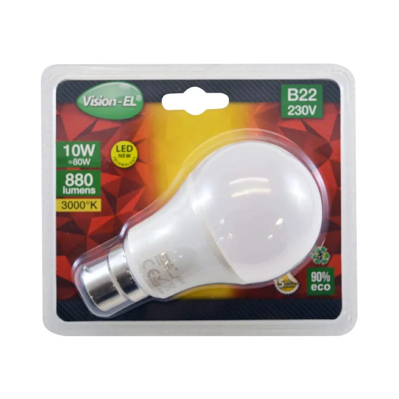 LED 10W BULB B22 3000K BLISTER