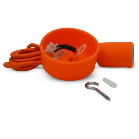 BUTTERFLY E27 DOUILLE SILICON + CABLE 2M ORANGE