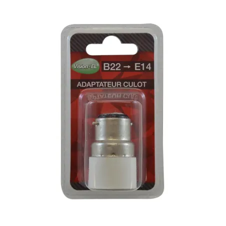ADAPTATEUR BASE CULOT B22 VERS E14 BLISTER