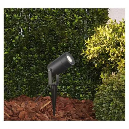 PROJECTEUR PIQUET LED 12 V 1 X GU5.3 NOIR IP65 SLIM