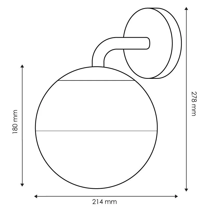 Applique murale exterieur tetes boule 18cm noire culot e27