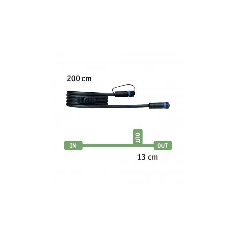 exterieur pleug & play Câble 2m 1 in-2 out IP68 2x1,5qmm H07RN-F noir