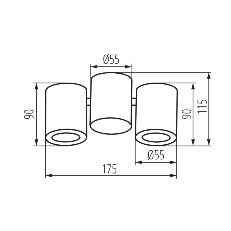 BLURRO 2xGU10 CO-B Plafonnier