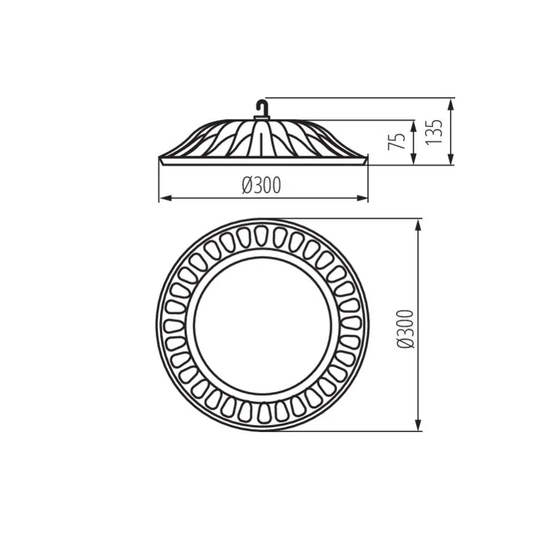 Gamelle industrielle HIBO cloche LED 100W-4000k Projecteur