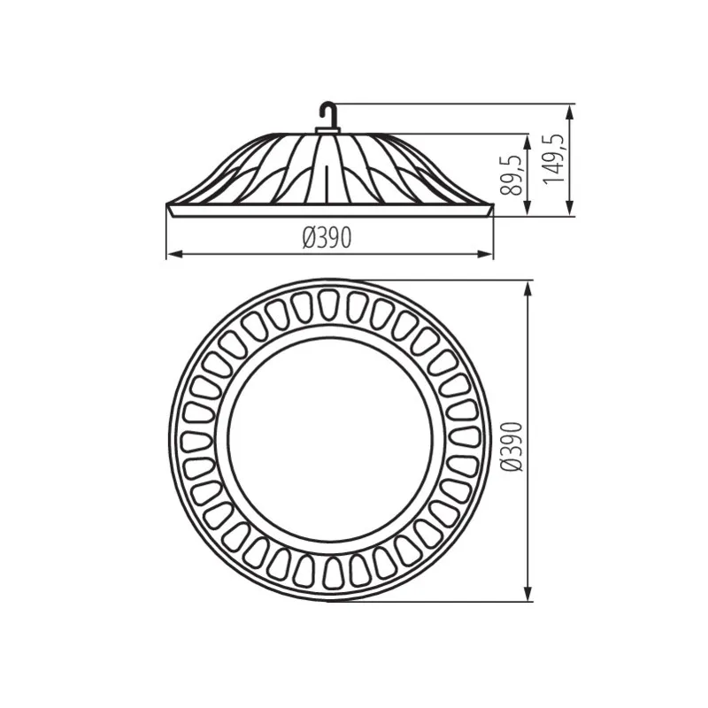 Gamelle industrielle HIBO cloche LED 200W-4000k Projecteur