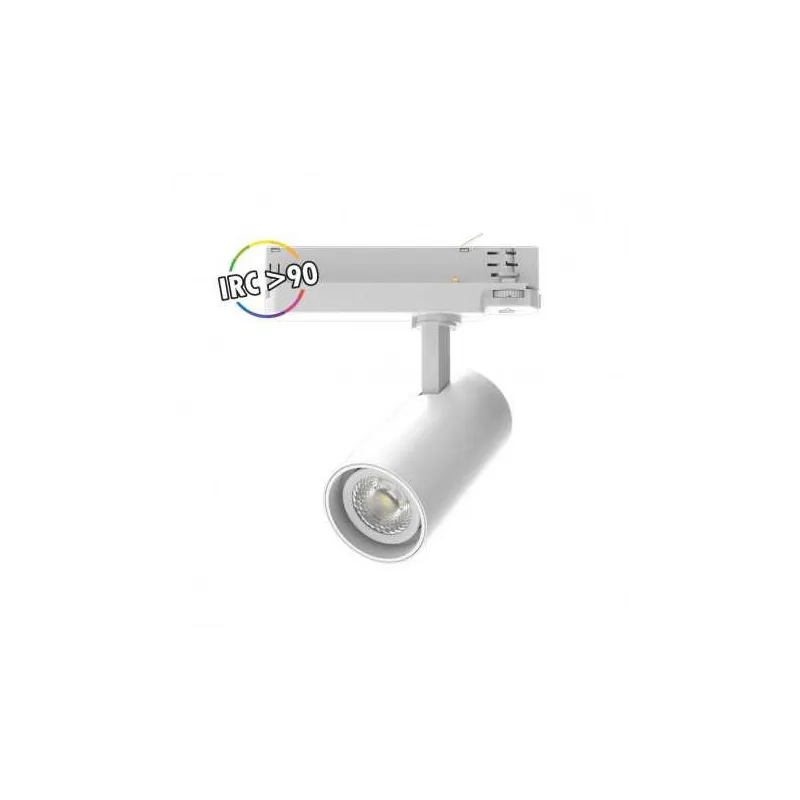 SPOT LED SUR RAIL BLANC 35W 3000K 3850 LM IRC90 + ADAPTATEUR RAIL 3 ALLUMAGES