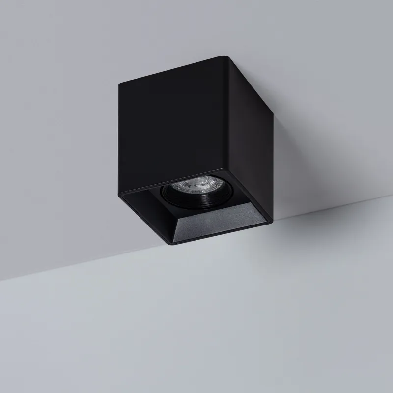 plafonnier-carre-noir-ampoule-5w-led-gu10-220v