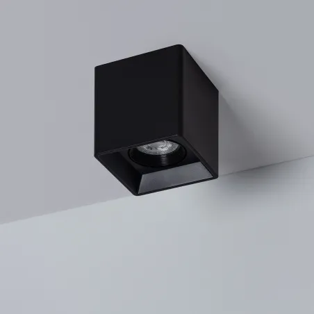 plafonnier-carre-noir-ampoule-5w-led-gu10-220v