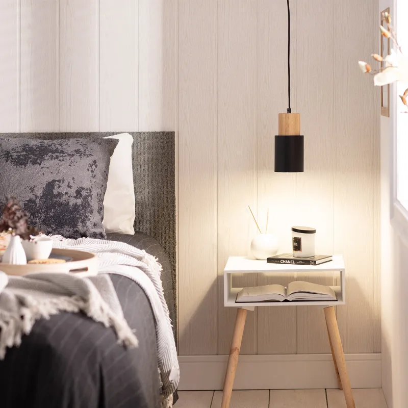 plafonnier-suspension-metal-et-bois-culot-e27