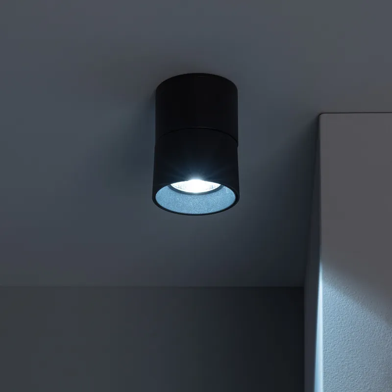 applique-plafonnier-7w-led-rond-noir-orientable-saillie