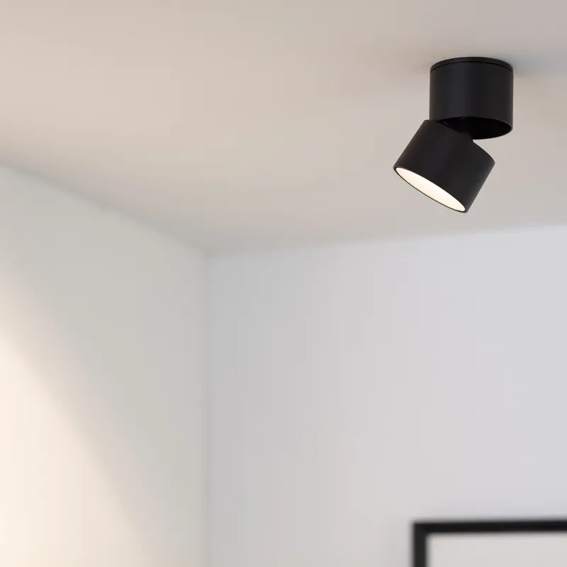 applique-plafonnier-7w-led-rond-noir-orientable-saillie