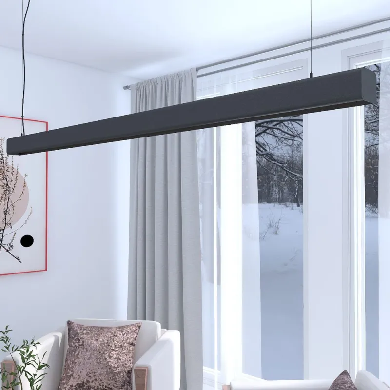 suspension-barre-noire-profile-led-50cm-100cm-150cm-200cm