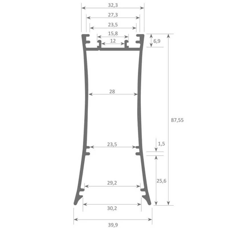 suspension-barre-jaune-profile-led-50cm-100cm-150cm-200cm
