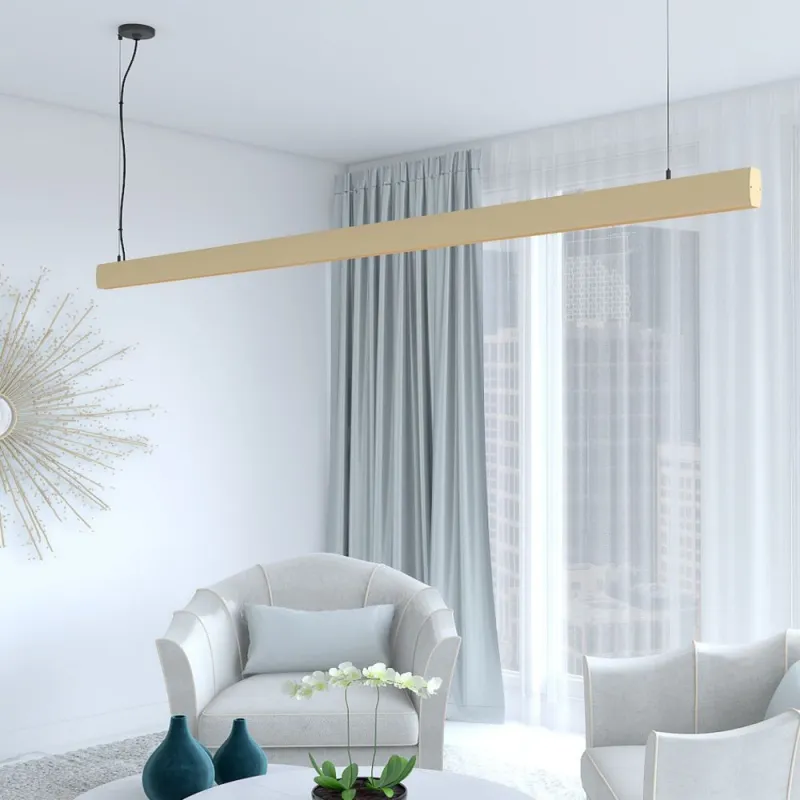 suspension-beige-barre-profile-led-50cm-100cm-150cm-200cm