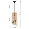 Suspension ALEXIA bois naturel/PVC, noir, E27 - Pas cher