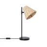 lampe-a-poser-metal-noir-culot-e14-abat-jour-rotin