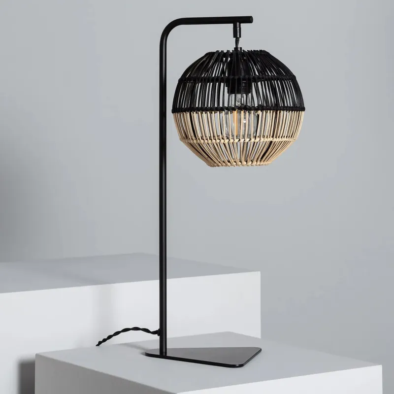 lampe-a-poser-de-table-culot-e27-boule-rotin-et-noir