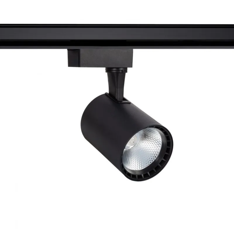 Spot led 20w noir rail monophasé 1 allumage boutiques commerces