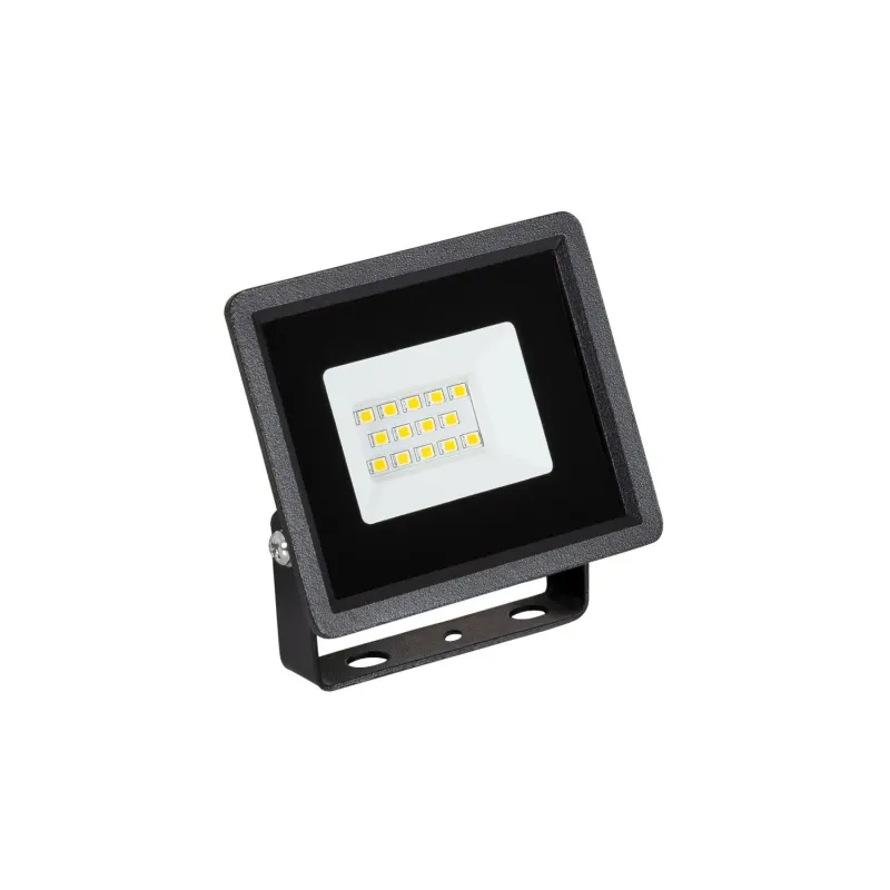 Projecteur led 10W noir extra plat ip65-1000 lumens etanche exterieur rocaille jardin