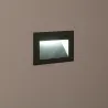 Spot de balisage à 3w LED d'escalier mur encastrable rectangle gri...