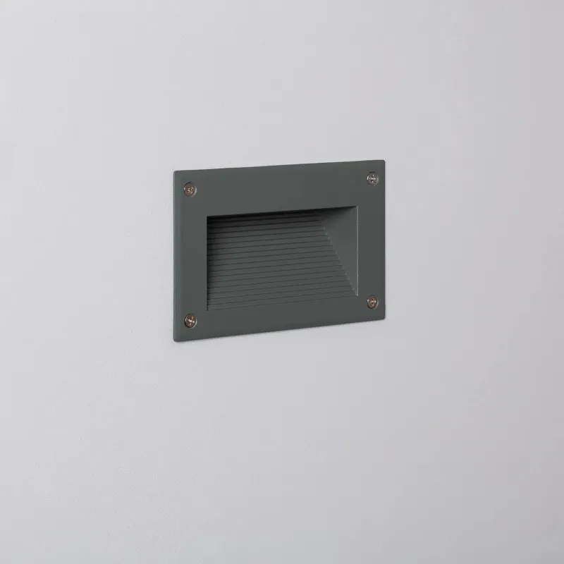 Spot de balisage à 3w LED d'escalier mur encastrable rectangle gri...
