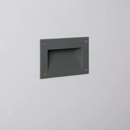 Spot de balisage à 3w LED d'escalier mur encastrable rectangle gri...