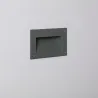 Spot de balisage à 3w LED d'escalier mur encastrable rectangle gri...