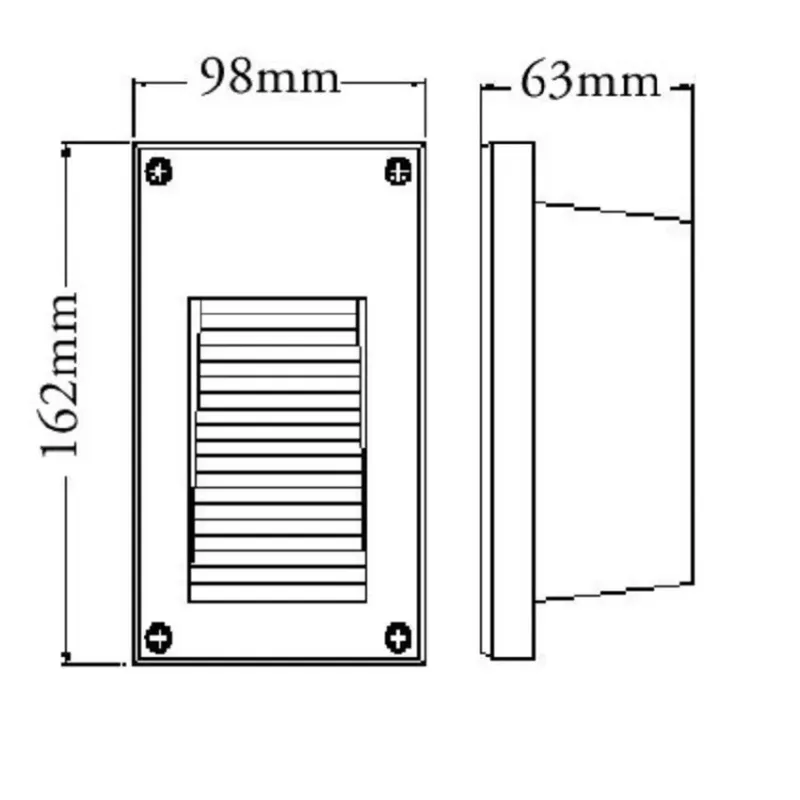 Spot de balisage 3w LED vertical d'escalier mur encastrable rectangle gris