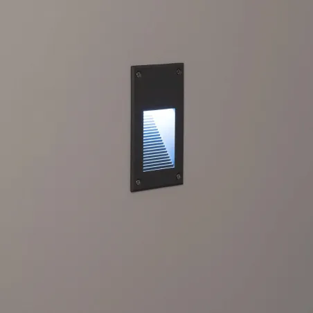 Spot de balisage 3w LED vertical d'escalier mur encastrable rectangle gris